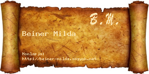 Beiner Milda névjegykártya
